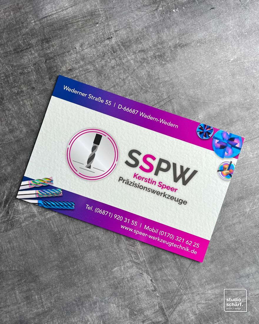 Firmenschild für SSPW Kerstin Speer Präzisionswerkzeuge
